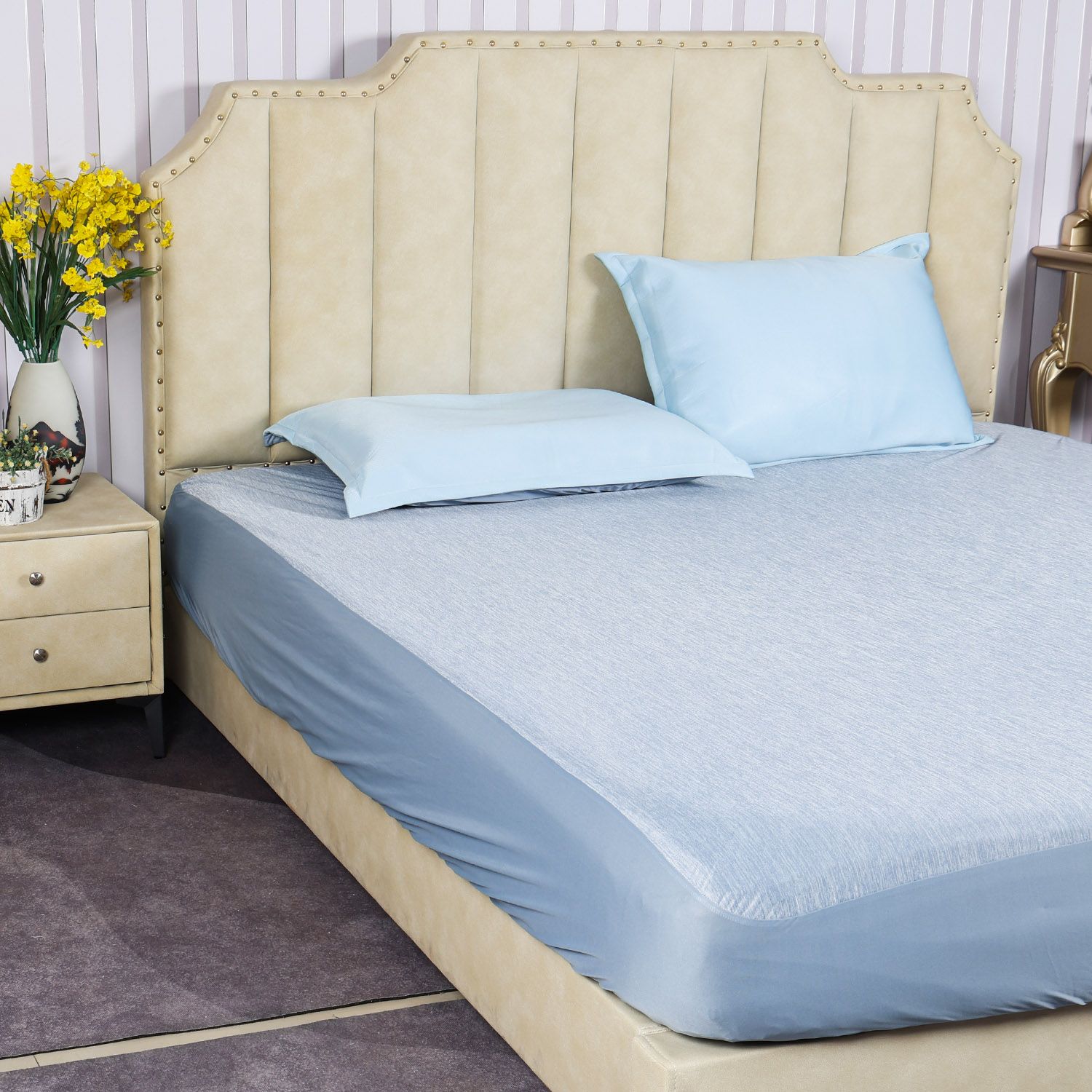 Wholesale Cheap High Quality Deep Pocket Cooling Jersey Waterproof Mattress Protector Mattress Cover Pad Summer