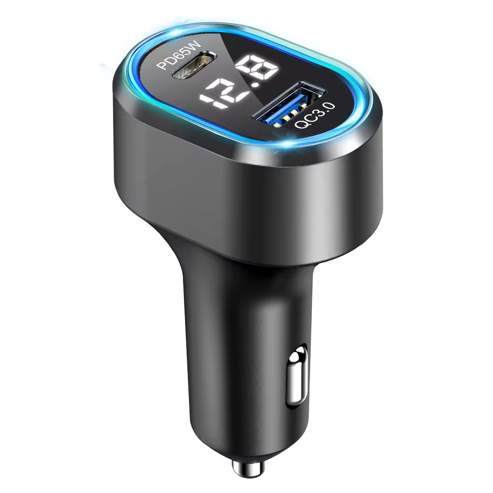 New Arrival 2 In 1 Pd Usb C Qc3.0 65w Type C Super Quick Fast Charging Car Charger Adapter Usb Car Charger