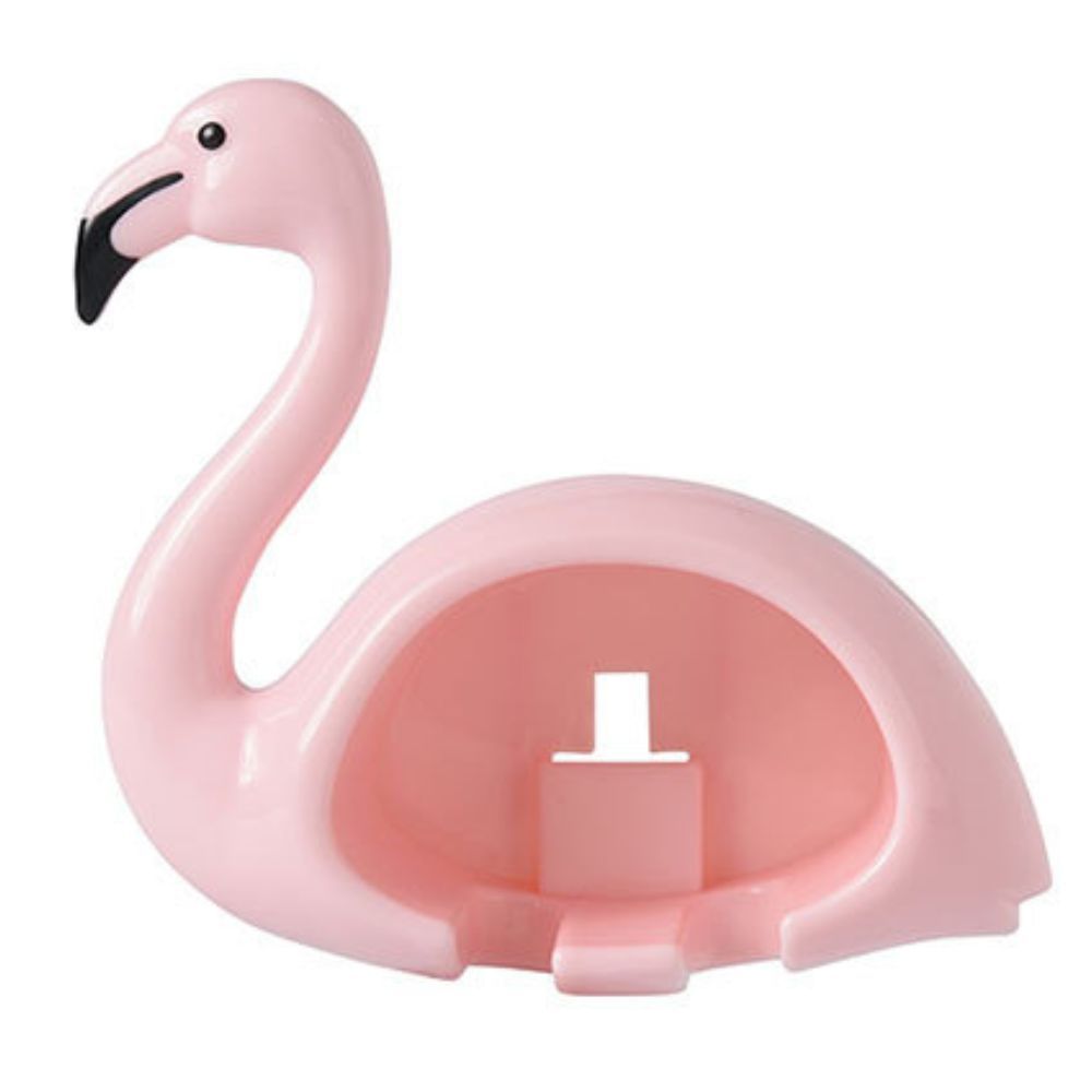 Wall Mounted Flamingo Design Toothbrush Holder Self Adhesive Esg30623