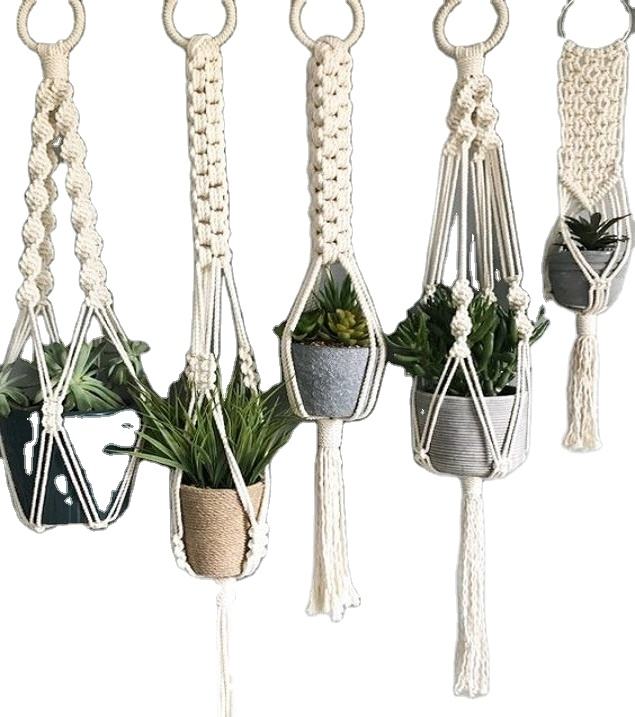 High Quality Handmade Macrame Fabric Plant Hanger Best Price Home Decor for Christmas Sale