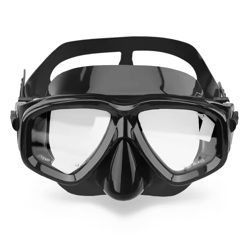 Aloma Black Anti Fog Film Tempered Glass Prescription Lens Silicone Skirt Low Volume Swim Scuba Masks Snorkel Free Diving Mask