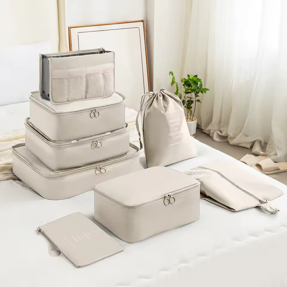 Hot Selling 8/10/11pcs Multifunction Packing Cubes Travel Organizer Luggage Packing Cubes Waterproof Fabric Wash Bag