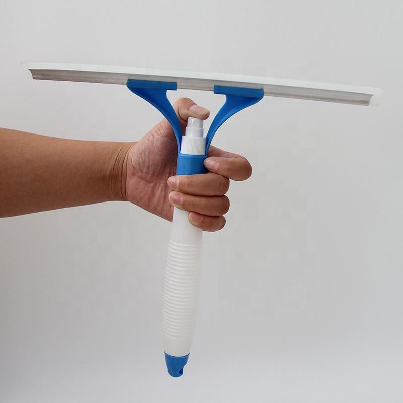 New 2 in 1 Spray Window Cleaner Household Cleaning Hand Window Squeegee Glass Rubber Wiper with Squeegee Spray Bottle