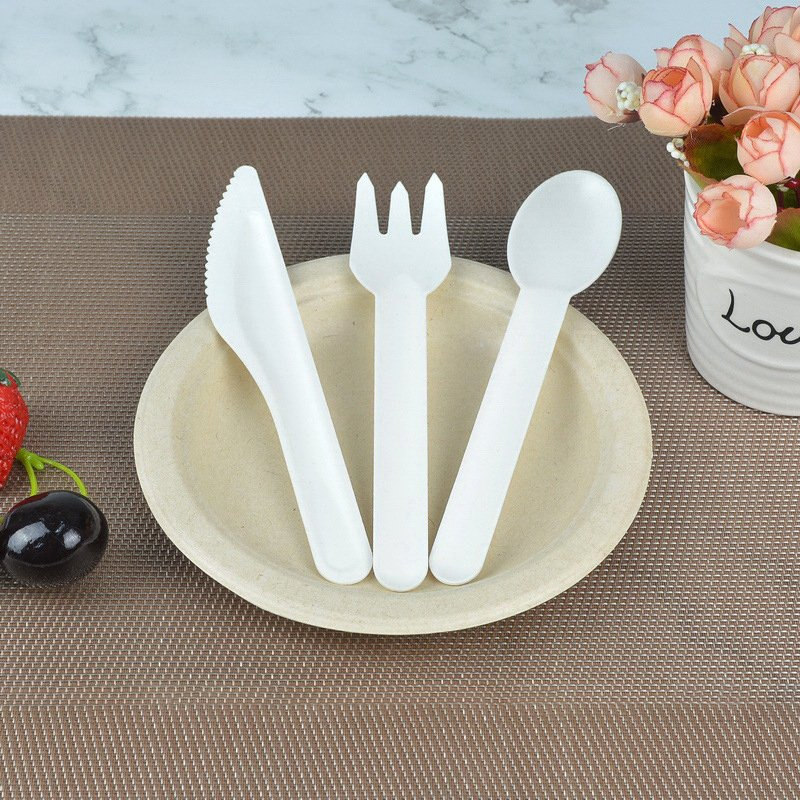 100%Biodegradable, Disposable Latest Product Cpla Fork, Knife, Spoon, Compostable Cutlery, Wholesale Food Grade PLA Cutlery