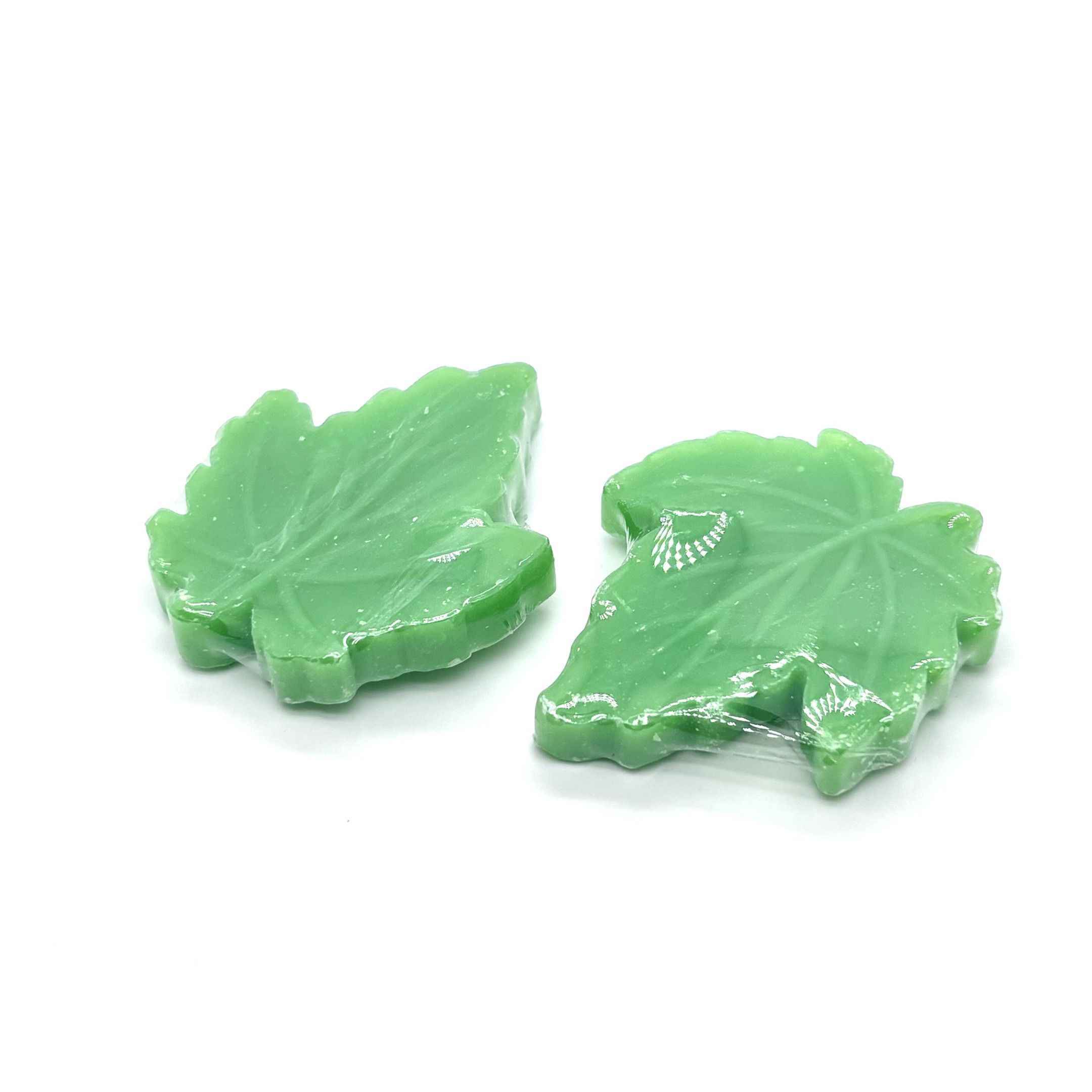 20g Green Leaf-Shaped Soap Plastic Wrap Packaging with Customize Fragrance