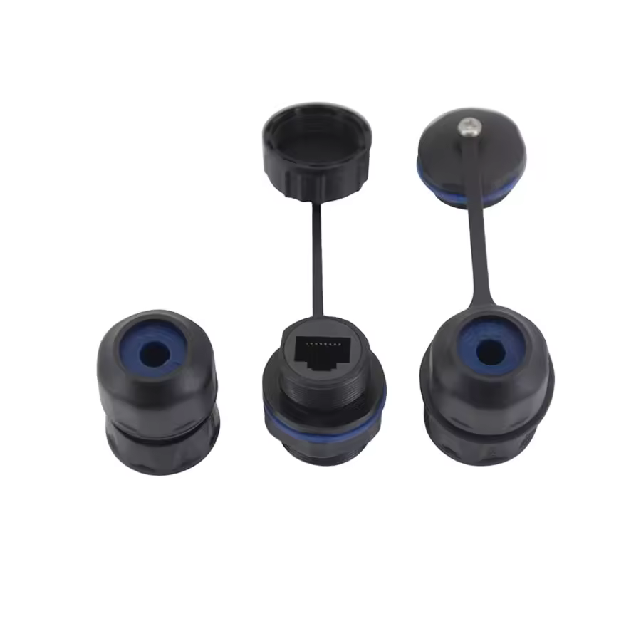 M20 Rj45 Ethernet Connector Ip68 Rj45 Waterproof Connector For Outdoor Waterproof Box With 2pcs Waterproof Cover