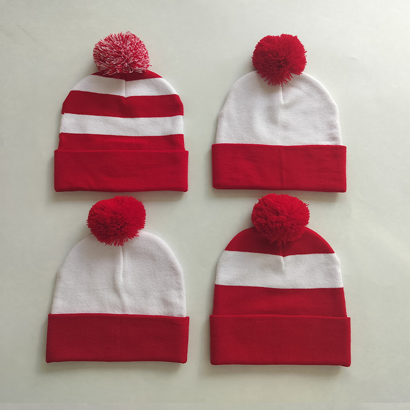 Stylish Basic Knitted Beanie Hats with Striped Patterns
