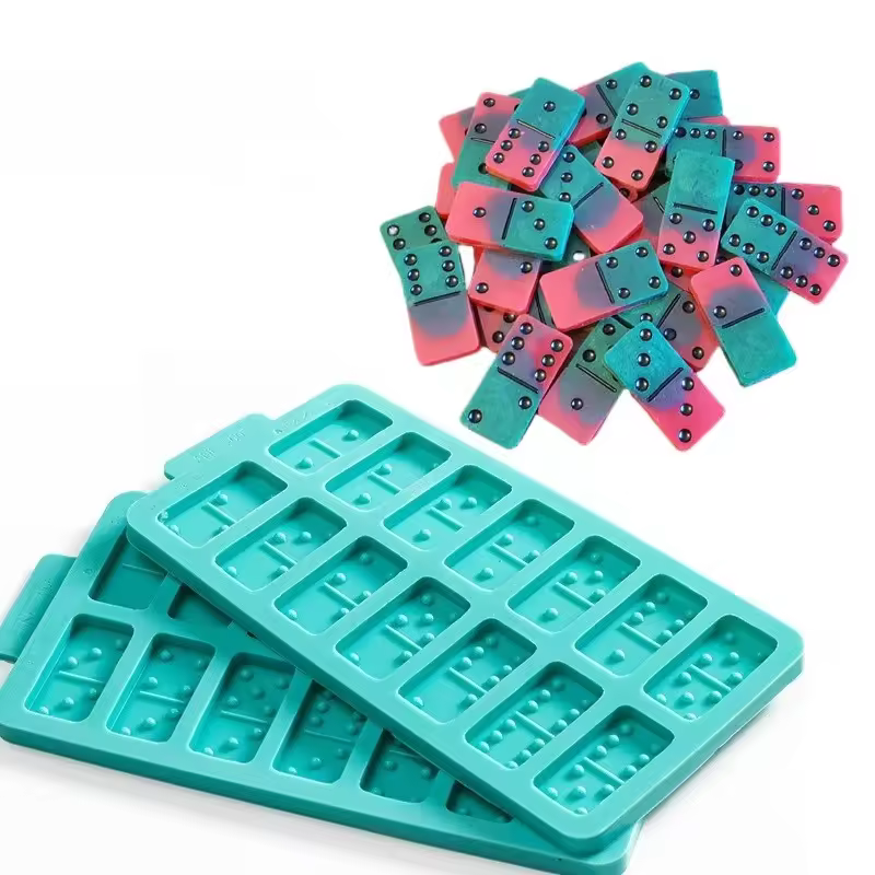 Diy Resin Craft Games Mold 2pcs Set 28 Cavities Mould Epoxy Silicone Domino Resin Molds