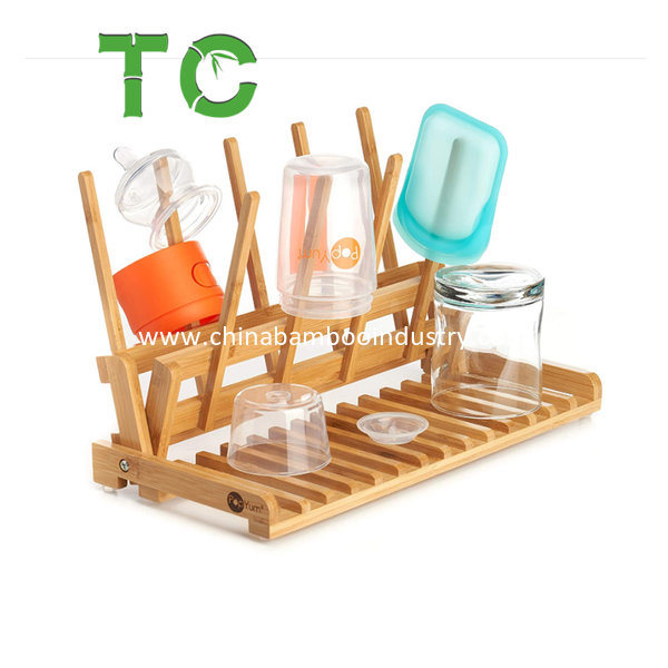 Wholesale Bamboo Drying Rack, Glasses Drying Rack Countertop Cup Holder Bamboo Bottle Drying Rack