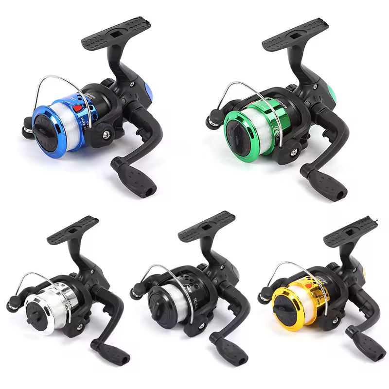 High Quality Fishing Spinning Reel With Line Mini Ice Fly Fishing Reel Size 200 Spinning Wheel Carp Fishing Reel