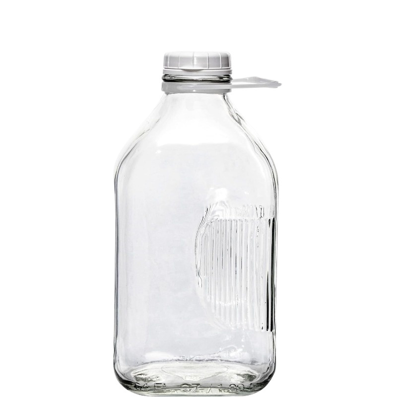 2024 Wholesale OEM Glass with Lids and Silicone Pour Spouts Clear Milk Containers