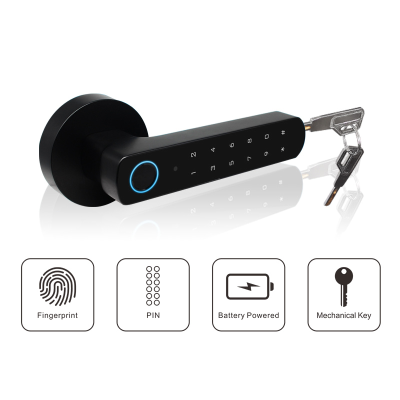 Electronic Home Indoor Handle Lock with Fingerprint and Bluetooth Unlock