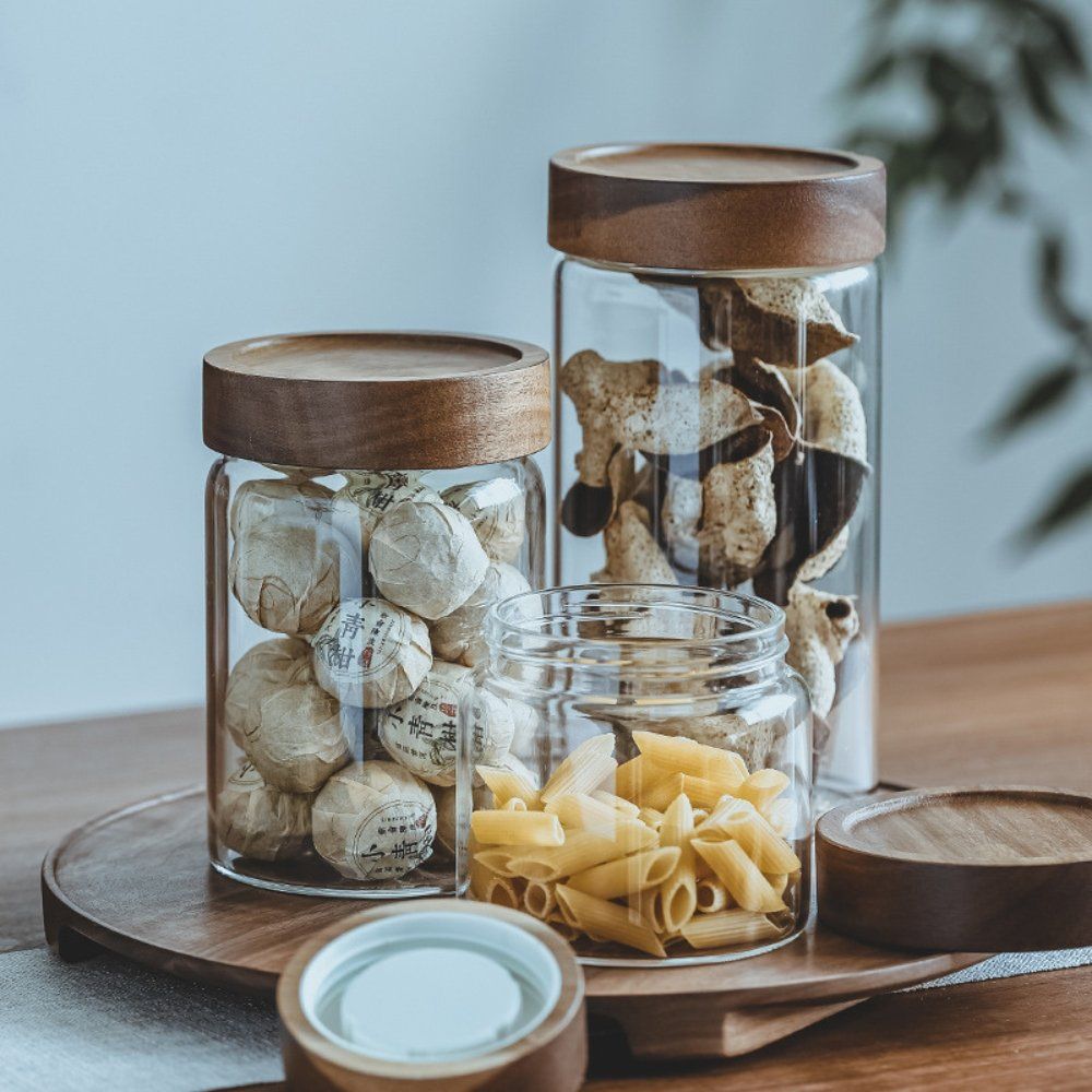 Glass Containers with Bamboo Lids Airtight Food Storage Esg26241