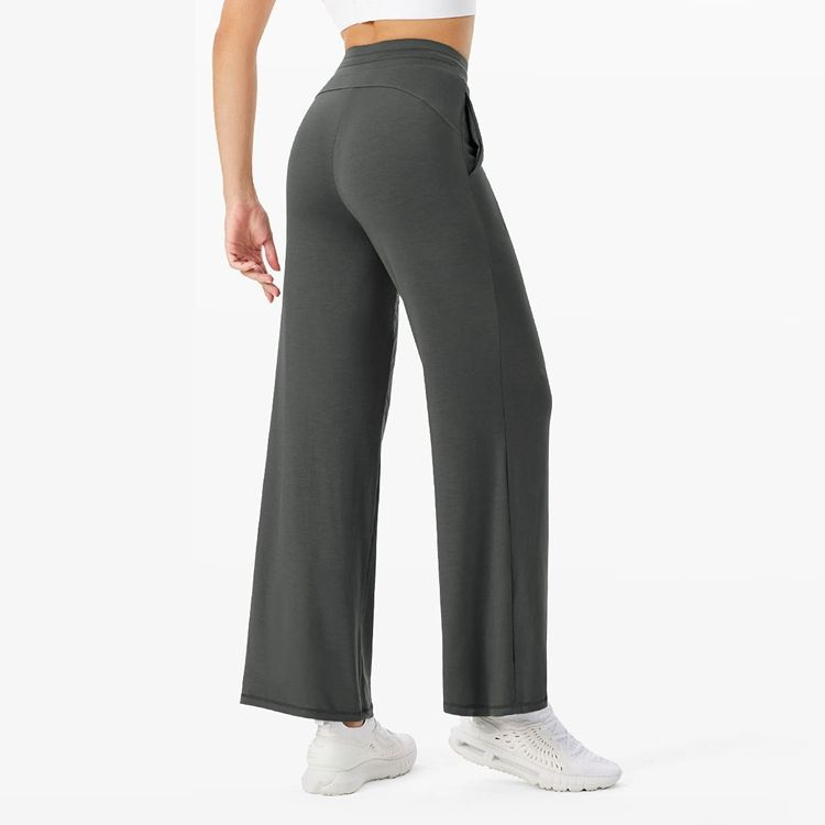Summer Women's Side Pockets Modal Loosed Flared Running Pants Fast Dry Casual Drawstring Joggers Pants 2023