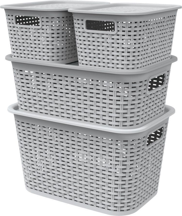 Space-Saving Storage Box, Plastic Bin Container/Laundry Bag