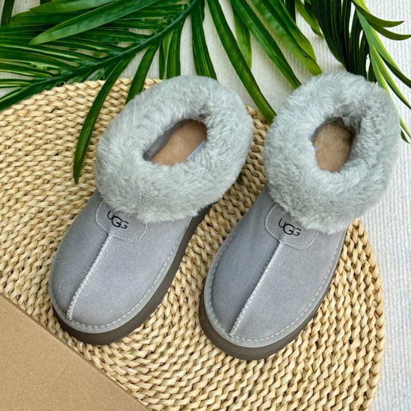 Ugg` Winter Warm Slippers Cotton Shoes Fuzzy Faux Fur Platform Ankle Boots