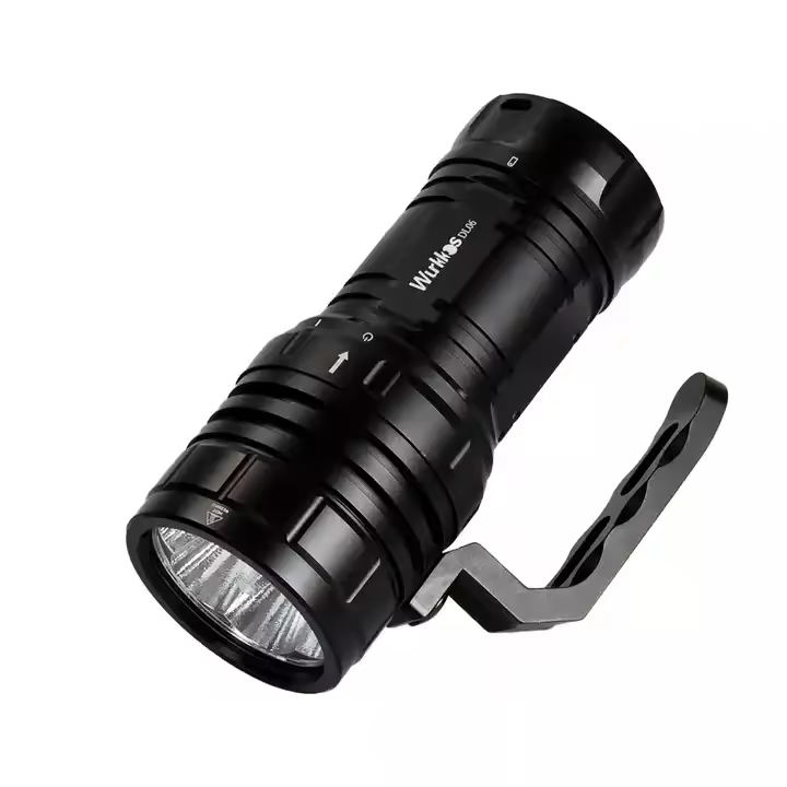 2025 Flash Sale Stock Available Dl06 15000lm Underwater Torch Light Long Range 21700 Rechargeable Flashlight Orange Reflector