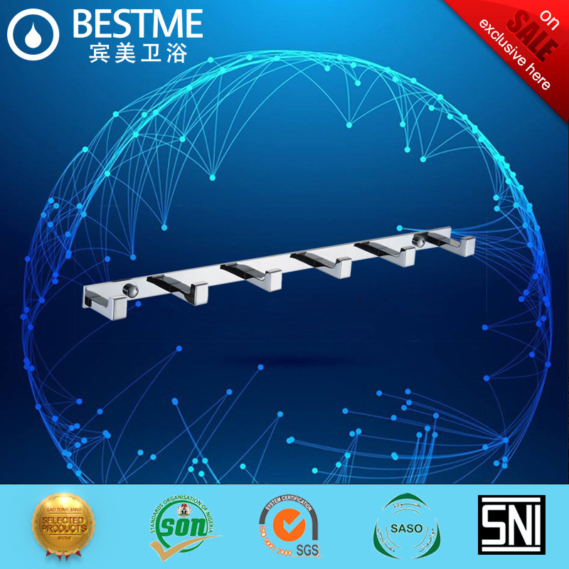 Home Apartment Hotel High Class Brass Chrome Robe Hook Towel Holder (BG-D004-6)