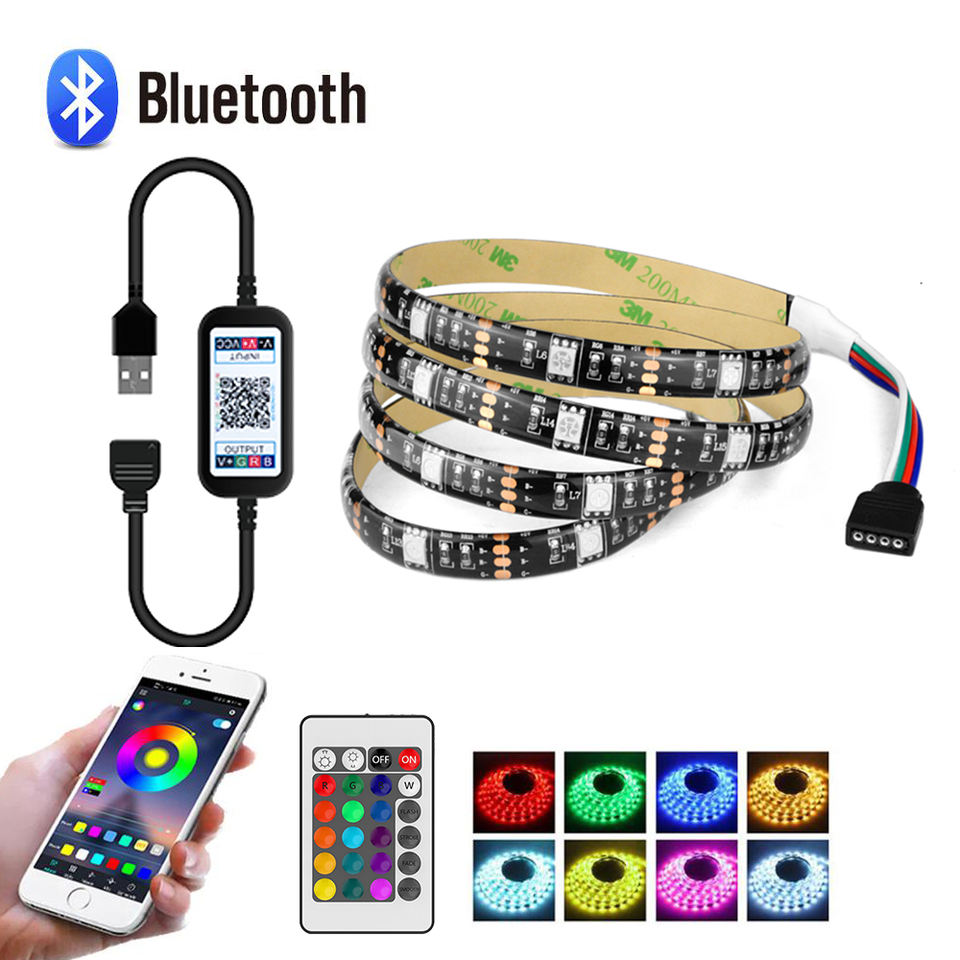 Dropshipping 5050 Rgb 5v Usb Smart App Led Light Strip Tv Backlight Led Strip With 24 Key Remote