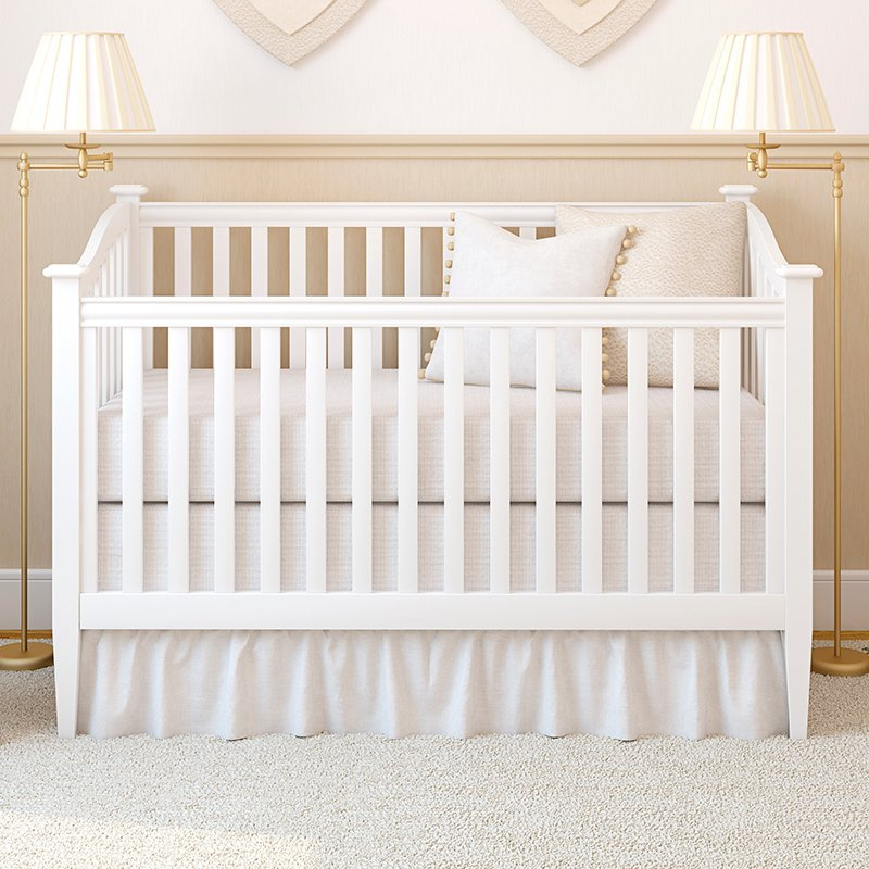 Nova High Quality Simple Design Newborn Baby Furniture Set Solid Wooden Upholstered Baby Crib