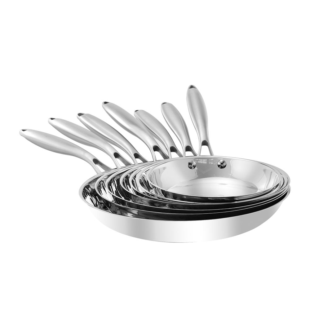 Canton Factory Cookware Set Stainless Steel Frying Pan with Sandwich Bottom