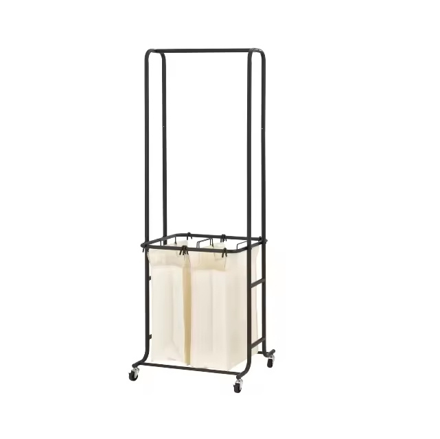 Best OEM Sale Organizer Factory Household Storage Manufacturer Home Housewares Clothes Hanger Stand with Laundry Hamper