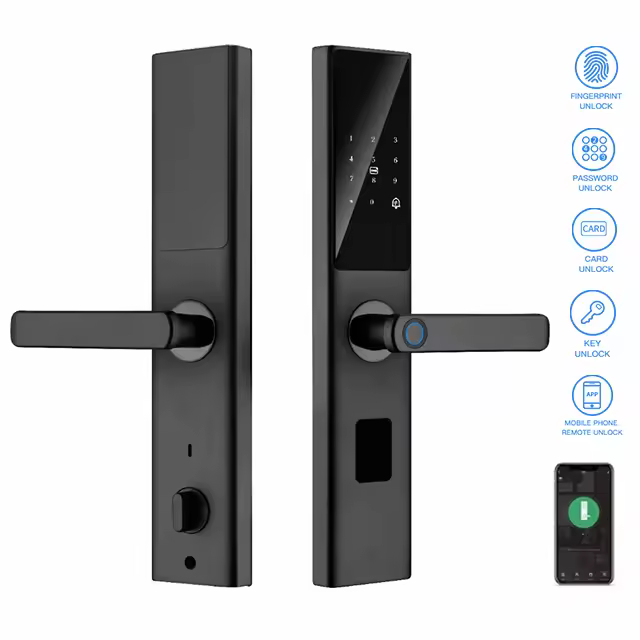 Manufacture Home Security Tuya Smart Wifi Digital Locks Biometric Code Rfid Ic Card Fingerprint Smart Door Lock