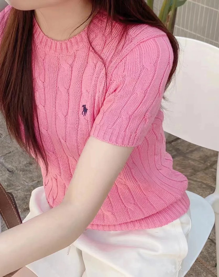 Designer Knitted Tops Womens Short Sleeve Top Classic Brand Embroidery Logo Crew Neck Knitted Short Sleeve Sweater Casual Fashion Slim Stretch Cashmere Tees Top