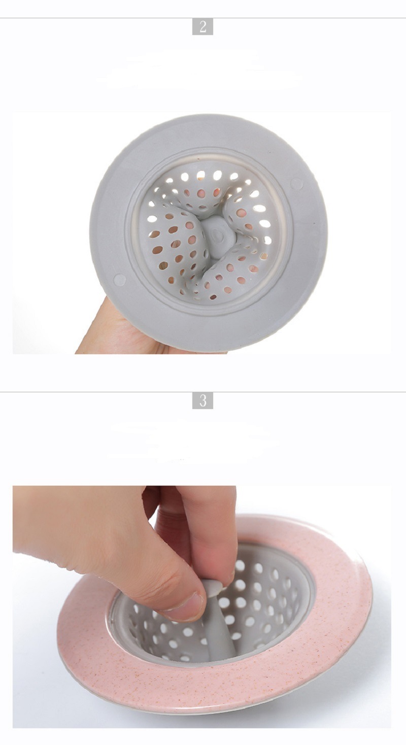Colorful Silicone Sink Drain Plug Strainer, Catcher Cover Filter Drainer Wbb16190