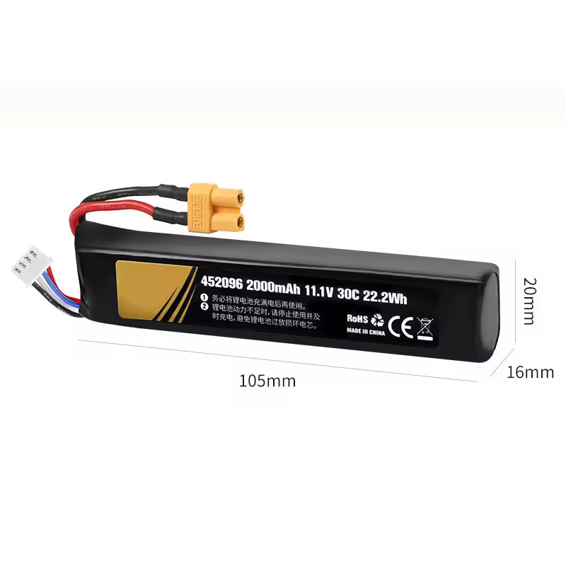 Fast Shipping 30c Bb Gun Lithium Ion Polymer Battery Pack 452096 2000mah 11.1v 3s Lipo Xt30 For Rc Parts