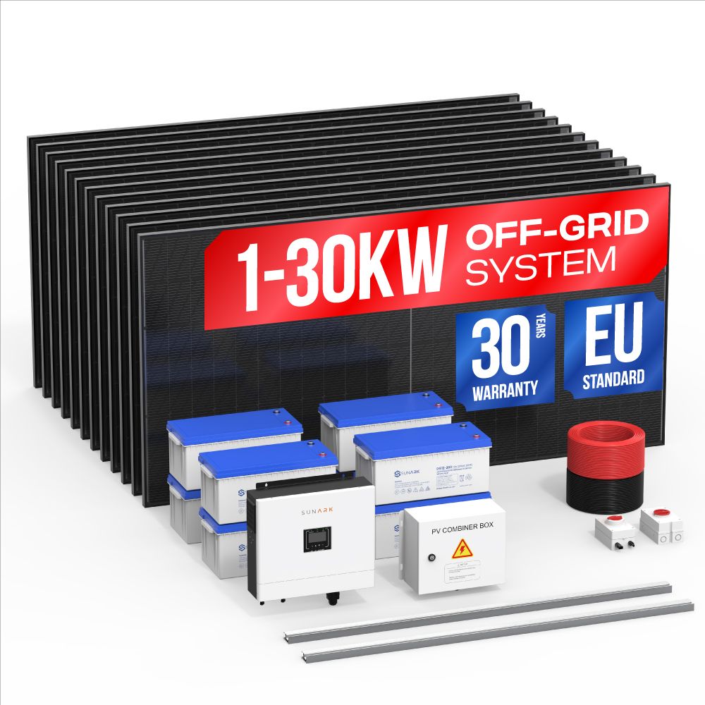 Sunark Ready to Ship Complete Solar System 10kw 15kw 20kw off Grid Solar Panel System for Home with Battery