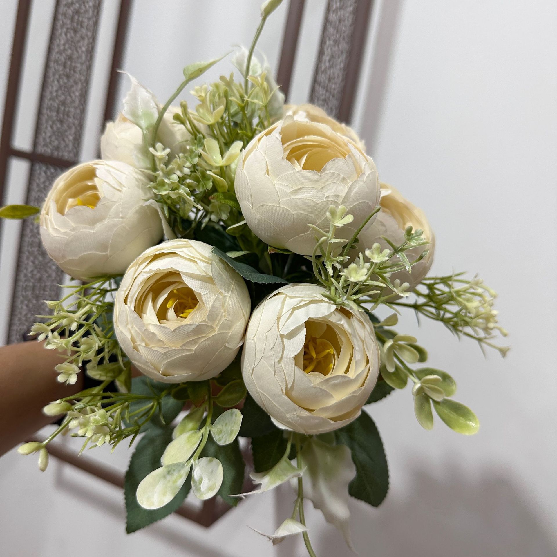 Wholesale Bouquet Bunch Peony Decorative Silk Roses Artificial Flowers for Home Wedding Decoration