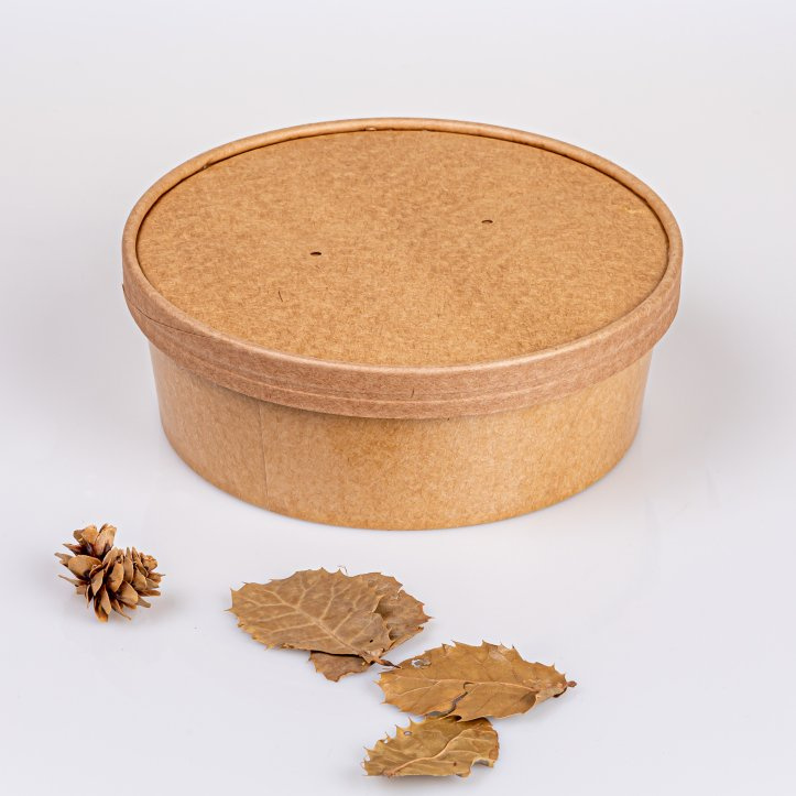 Supplier 1000ml Kraft Salad Bowl Kraft Disposable Chinese Paper Soup Bowl with Lid