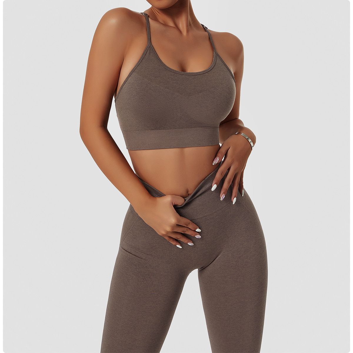 Ready to Ship Fast Dispatch New Design Seamless Fitness Women Yoga Set Gym Bra Compression Leggings Active Wear Womens Yoga Suit