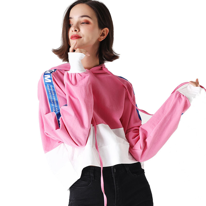 Factory Wholesale Cheap Long Sleeve Hoodie T-Shirt Crop Top Hoodies