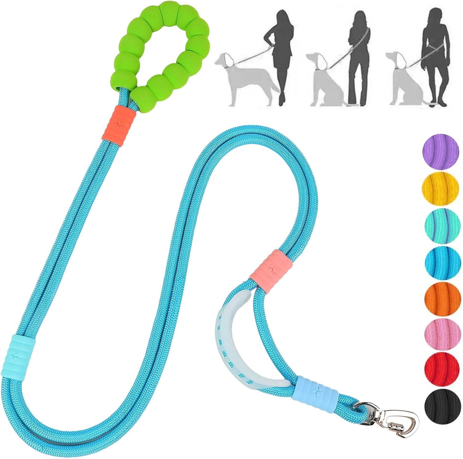 Pet Dog Leash 5 FT with Comfortable Padded Handle Multiple Traction Modes Dog Training Leash