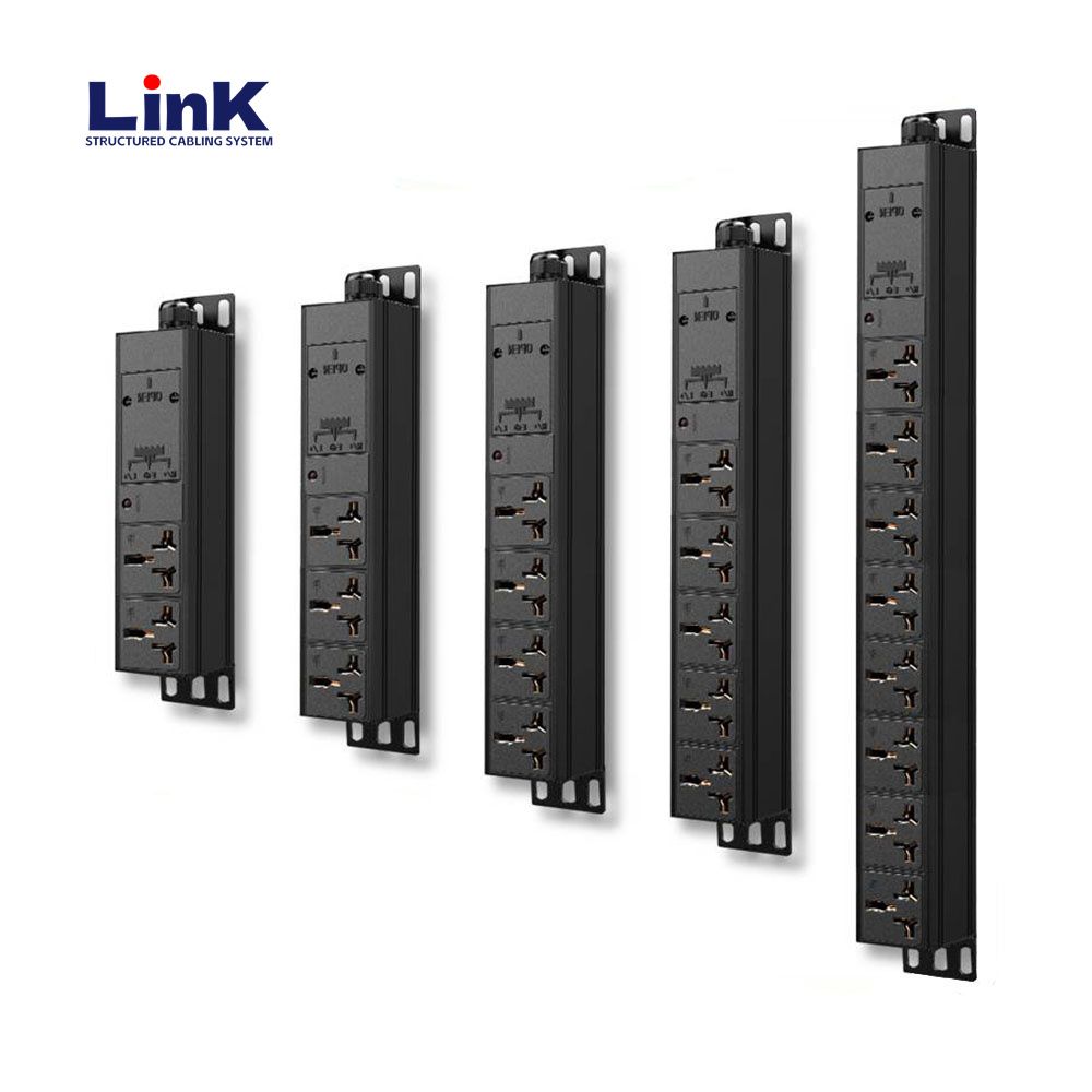 Rack Mount Power Strip Single Phase PDU with Built-in Surge Protector, Volt & AMP Meter for Data Center