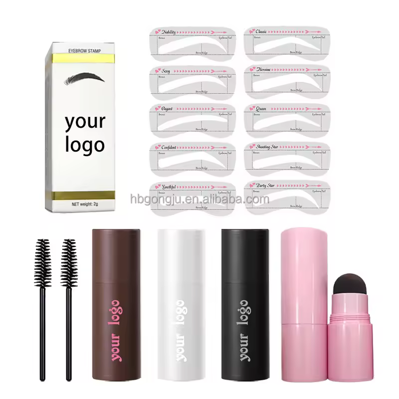 Makeup Manufacturer 2025 High Pigment Eyebrow Stamp Kit Stencil With Own Logo