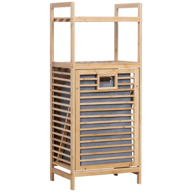 Bathroom Storage Rack with Laundry Basket and Dirty Clothes Hamper