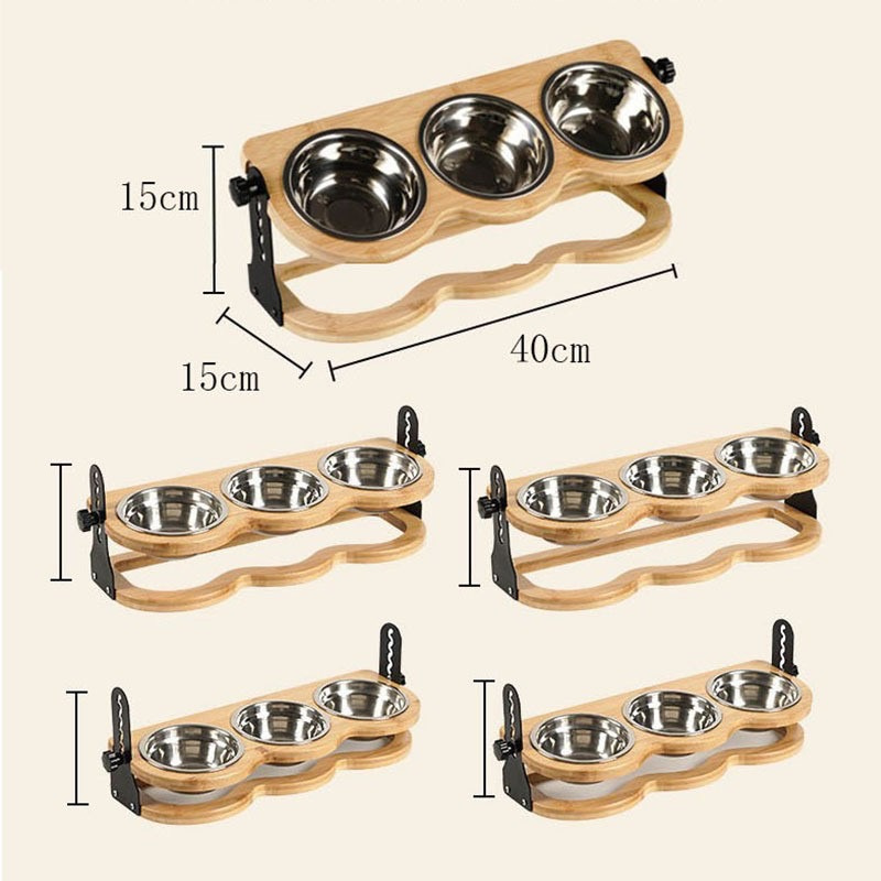 Low MOQ Eco-Friendly Adjustable Pet Feeding and Water Bowl Set