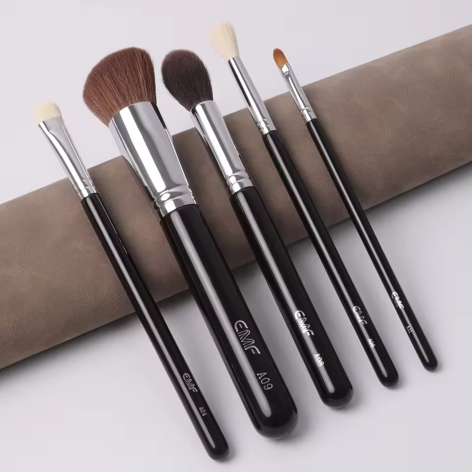 Emf Professional Makeup Brush Set 6pcs Portable Vegan Copper Ferrule High Quality Private Label Makeup Brushes Wholesale