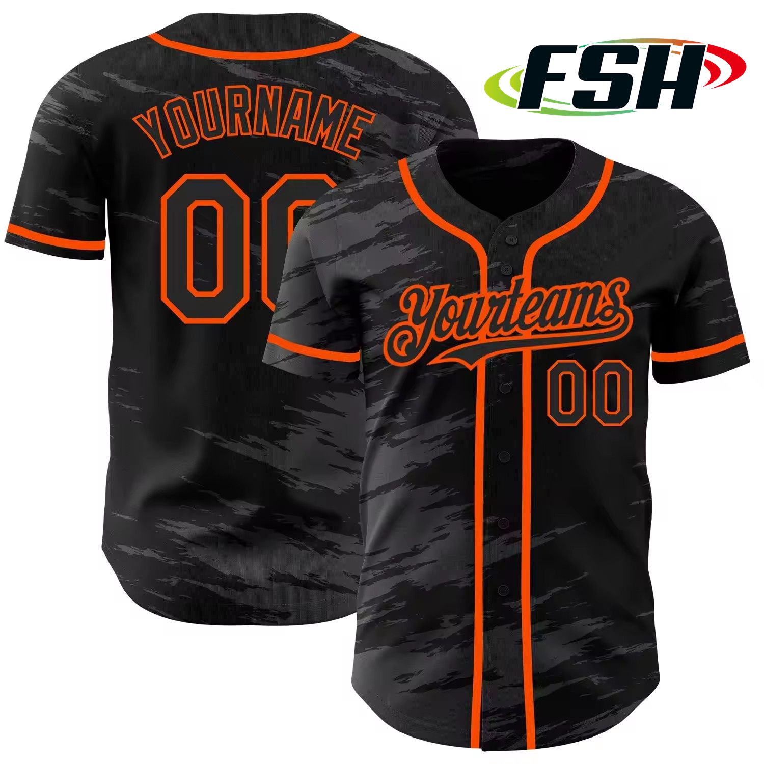 Low MOQ Wholesale Price Printed Design Splash Ink Red Authentic Baseball Jersey