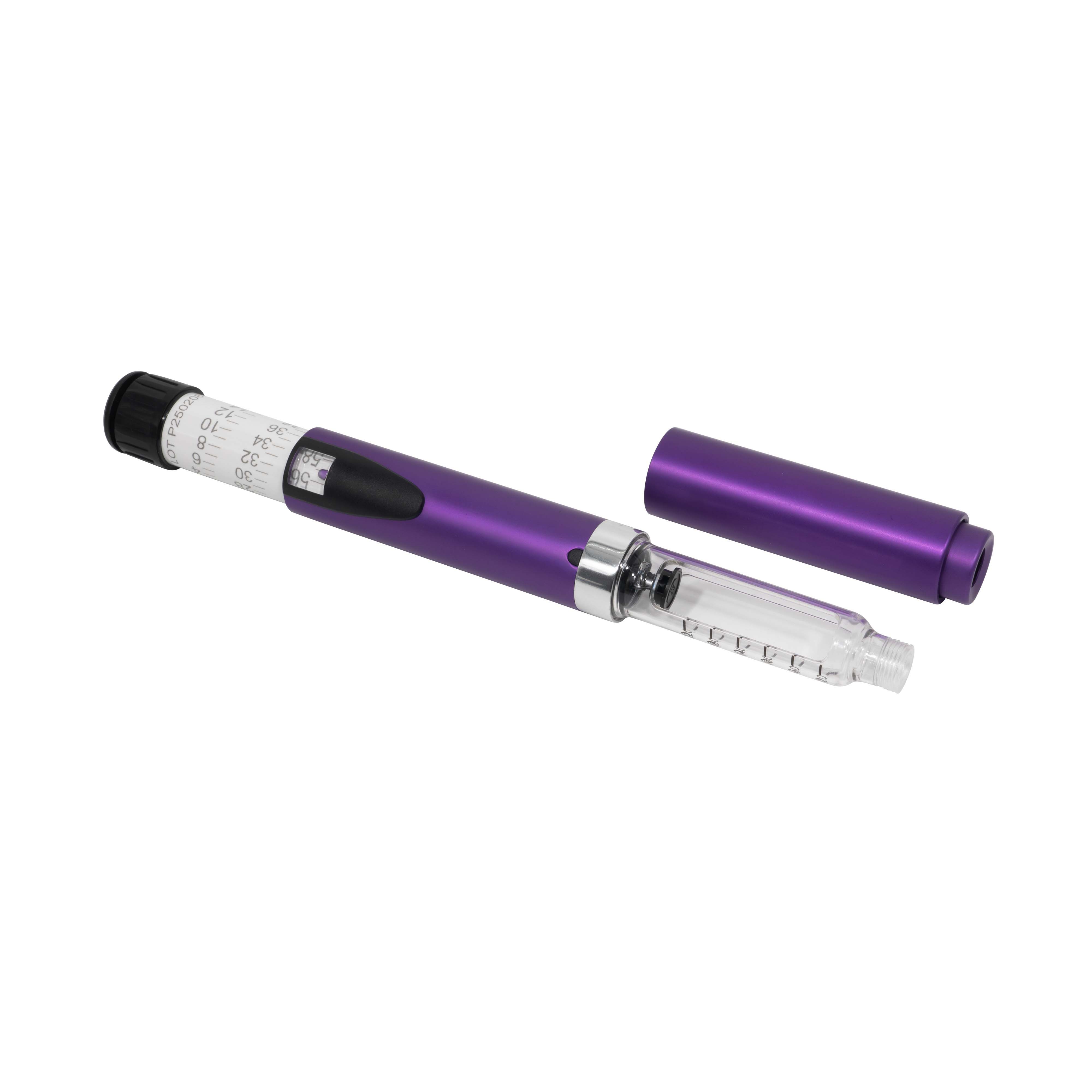 Stylish Purple Reusable Insulin Pen, OEM Support for Beauty Injection Projects