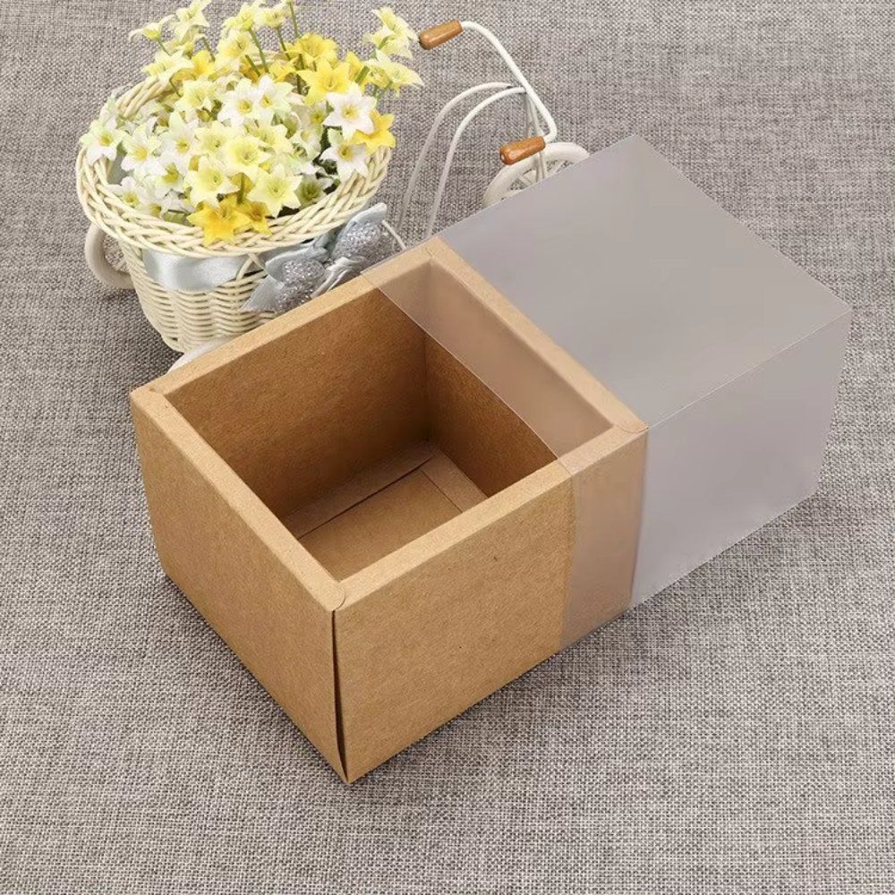 Window White Kraft Paper Drawer Box for Wedding Favor Mug Glass Gift