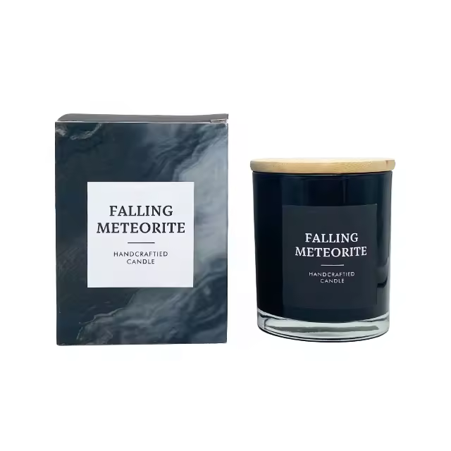 High Quality 10oz Electroplated Glass Jars Wood Wicks Metal Lid Scented Home Decor Candle A07p For Holiday Office