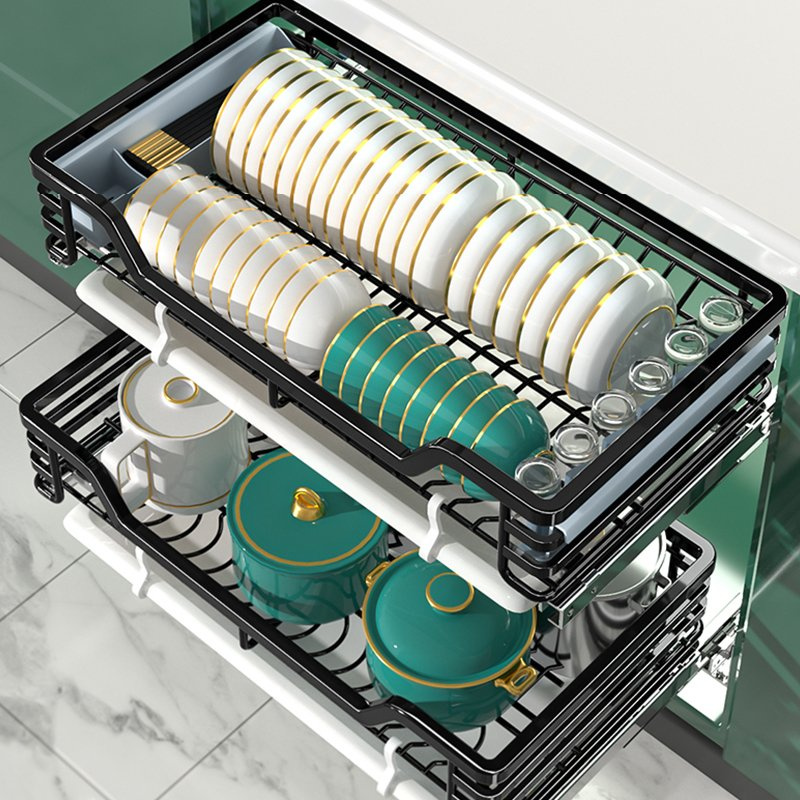 Fast Delivery Kitchen Organizer Slide Cabinet Pull out Sliding Shelf Drawer Organizer Bowl with Dish Rack Under Mount Sinks Kitchen Basket Pull out Accessories