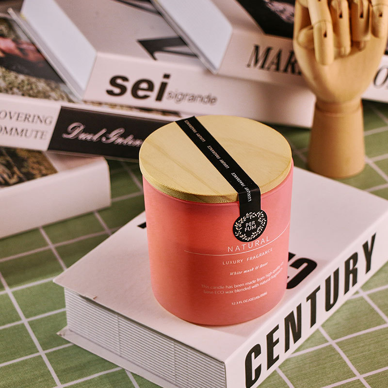 Essential Oil Aromatherapy Candle Glass Cup Home Fragrance Soy Wax Scented Candle