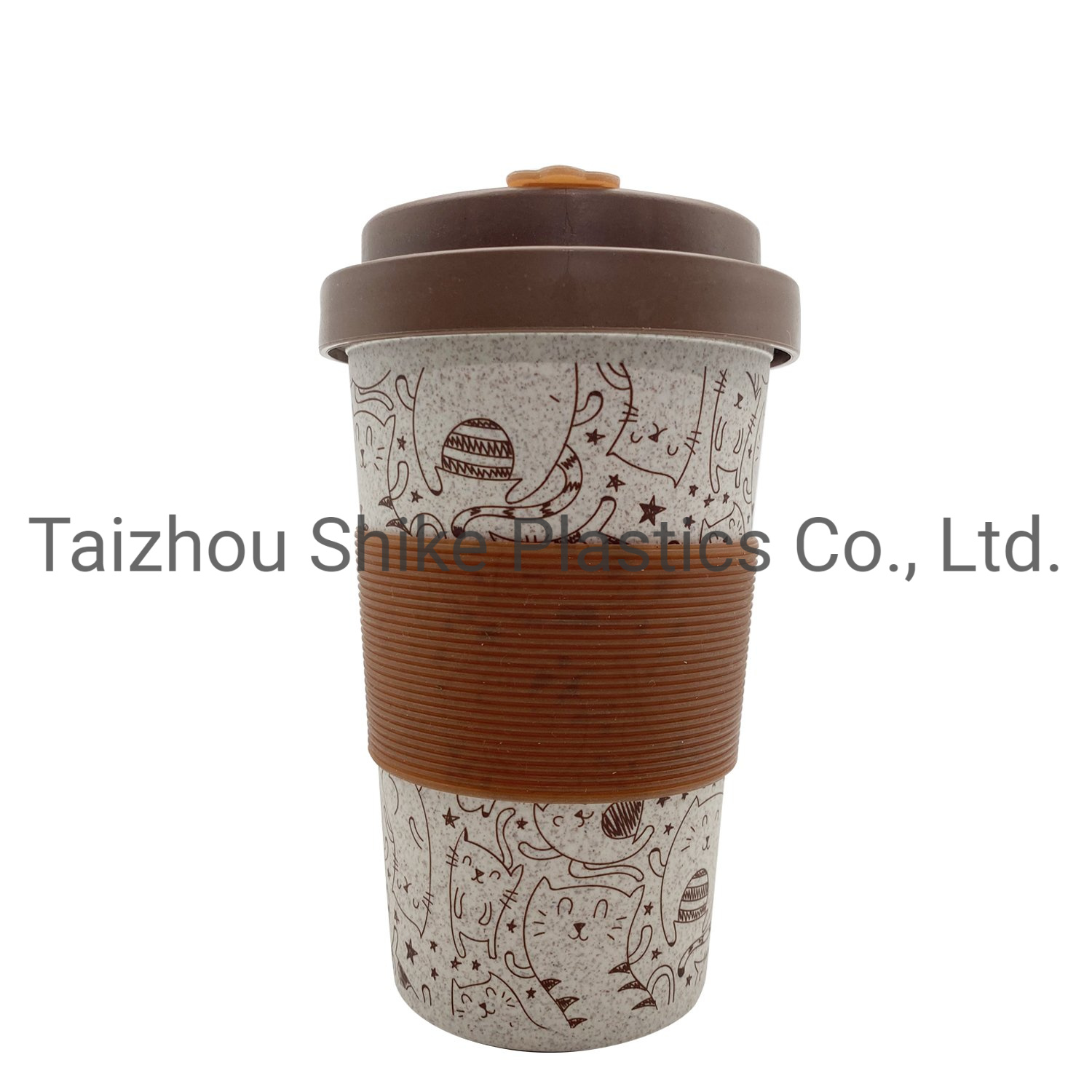 Eco-Friendly Wheat Straw Bamboo Fiber Reusable Tumbler Travel Coffee Cup with Lid