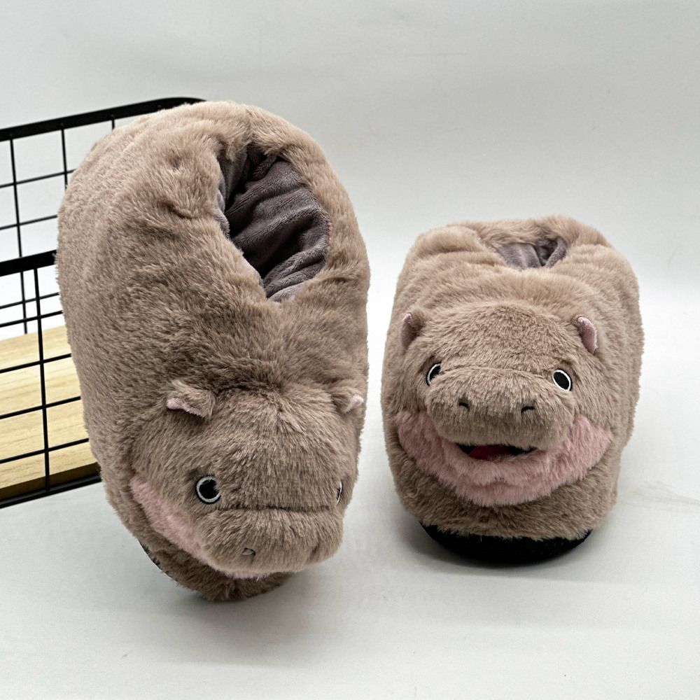 Hippo Home Slippers Cute Gift Toy Plush Animal Slippers