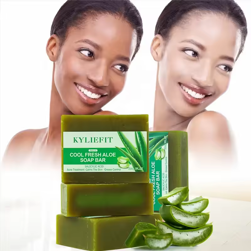 Ailke 200g Degreaser Soaps Fresh Limon Aloe Vera Cleansing Anti Acne Bath Handmade Soap Private Label